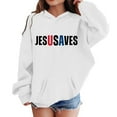 thumbnail image 4 of GBSYEWXS Sweatshirt For Little Girls Long Sleeve Letter Print Tops Daily Wear Hooded Cute White Hoodies Size 3-4 Years, 4 of 4
