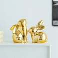 thumbnail image 6 of 2PC Bunny Statues Home Decor Bunny Decorations for Home Modern Style Rabbits Figurine Statues for Home Decor Accents Living Room Office Table Bookshelf Desk Bedroom Easter Decoration, 6 of 6