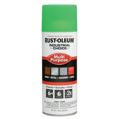 Rust-Oleum Industrial Spray Paint,Fluor.,Green,12oz 1632830
