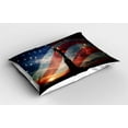 thumbnail image 2 of Ambesonne American Pillow Sham 2 Pack, Statue of Liberty Monument, 26"x20", Black, 2 of 3
