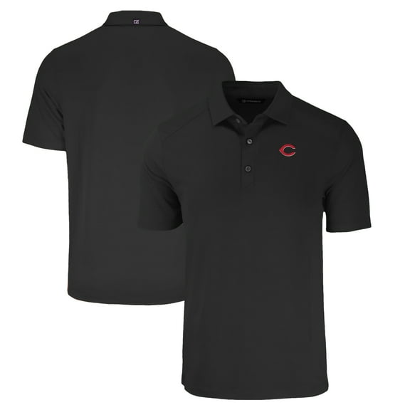 Men's Cutter & Buck Black Cincinnati Reds Big & Tall Forge Eco Stretch Recycled Polo