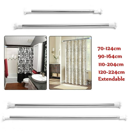 Extendable Steel Telescopic Shower Curtain Rail Pole Tension Rod Bath Wardrobe Window Home Room Door