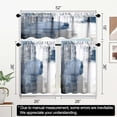 thumbnail image 6 of Blue Kitchen Curtain Valance and Tiers, 3Pcs Abstract Art Valance Set Grey Rod Pocket Curtain for Kitchen Window Modern Unique Patterns, 6 of 6