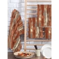 thumbnail image 2 of Orange Abstract Kitchen Dish Towels for Drying Dishes Set of 3, Vintage Geometric Gradient Oil Painting Modern Waffle Weave Microfiber Hand Tea Bathroom Towels Quick Dry & Absorbent Towel 15.7x23.6, 2 of 7