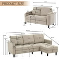 thumbnail image 4 of Soscana Living Room Furniture Set,Sectional Sofa with Storage Ottoman and Loveseat for Home Apartment Studio Office,L Shaped 3 Seat Couch with Footstool and 2 Seat Love Seat, 4 of 7