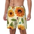 thumbnail image 2 of Balery Sunflowers And Butterflies Mens Swim Trunks Swim Shorts for Men Quick Dry Inseam Beach Shorts with Compression Liner Pocket-Medium, 2 of 9