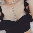 thumbnail image 6 of Rhinestone Star Bikini Harness Body Chain with Choker Sexy Belly Waist Chain Beach Nightclub Body Jewelry for Women and Girls (Gold), 6 of 11