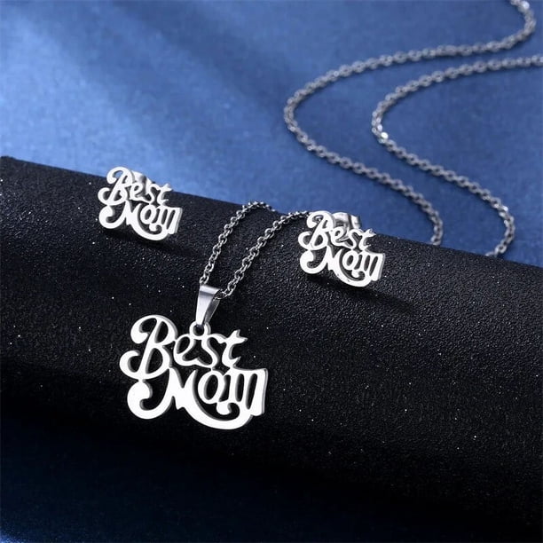 Collar con colgante de letras de acero inoxidable para mujer, regalos de amor para madres, joyería para mamá, accesorios de envío directo, Bisutería