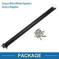 thumbnail image 4 of Rayos de bicicleta Unique Bargains 14G, rayos de rueda de bicicleta de acero inoxidable 304, 1 juego negro de 255 mm, 4 of 7