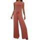 thumbnail image 1 of Gibobby Monos de Moda Mujer Soid Summer Button Lace Up Manga corta Light Rip Straight Mono Chaleco Pantalones largos(Rojo， M), 1 of 5