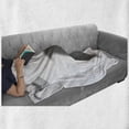 thumbnail image 6 of Penguin Soft Flannel Fleece Throw Blanket, Illustration with Polar Animal Silhouette Showering Simplistic Composition, Cozy Plush for Indoor and Outdoor Use, 50" x 70", Grey and White, by Ambesonne, 6 of 6