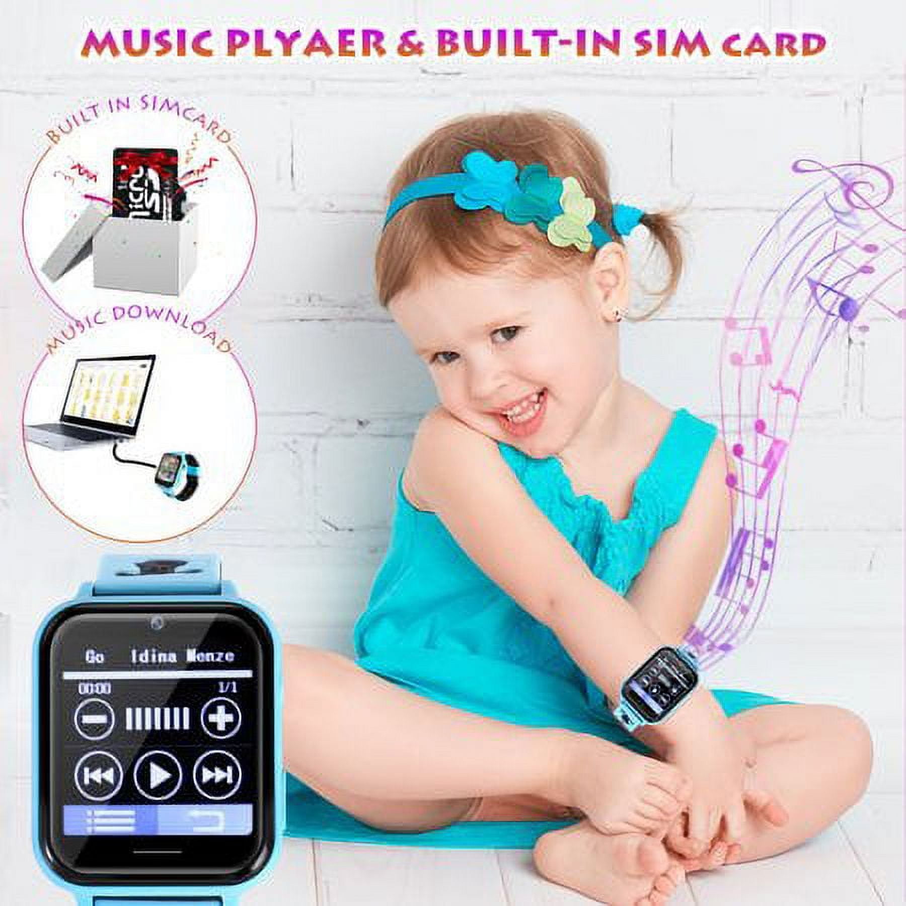 SHANNA Kids Smart Watch (GPS) + Cellular 39 mm Blue Case with Blue Band