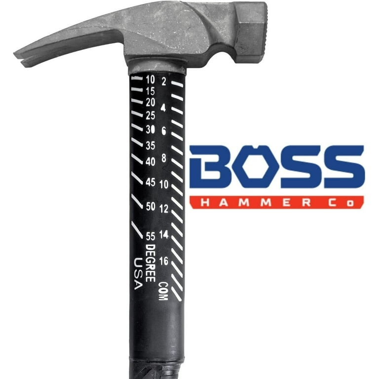 Boss Hammer BH16TIPFM 16 oz. Fiberglass Handle Milled Face Titanium Hybrid  Hammer 