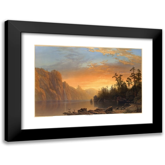 Albert Bierstadt 18x13 Black Modern Framed Museum Art Print Titled - Sunset in California (ca. 1861-1897)