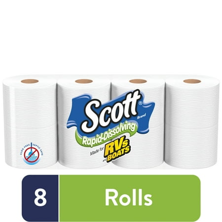 Scott Rapid-Dissolving Toilet Paper For Rvs &Amp; Boats, 8 Double Rolls