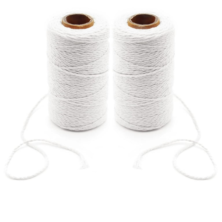Red and White Twine 2 Rolls (656 Feet Cotton Twine) Perfect for Crafts,  Gift Wrapping, Kitchen, Butchers