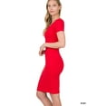 thumbnail image 3 of Zenana Women's Short Sleeve Cotton T-Shirt Knee Length Bodycon Midi Dress, 3 of 4