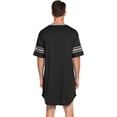 thumbnail image 5 of Men's Short Sleeve Pajamas Soft Stripe Printed Sleepwear Nightgown Comfy Loose Night Shirts, 5 of 5