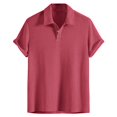 thumbnail image 2 of SOOMLON Mens Shirts Athletic Casual Collared Cotton Shirts Summer Dress Short Sleeve Shirts 2025 Trendy Red Golf Tees Solid Basic Comfy Tennis Tops Blouses Value S, 2 of 7