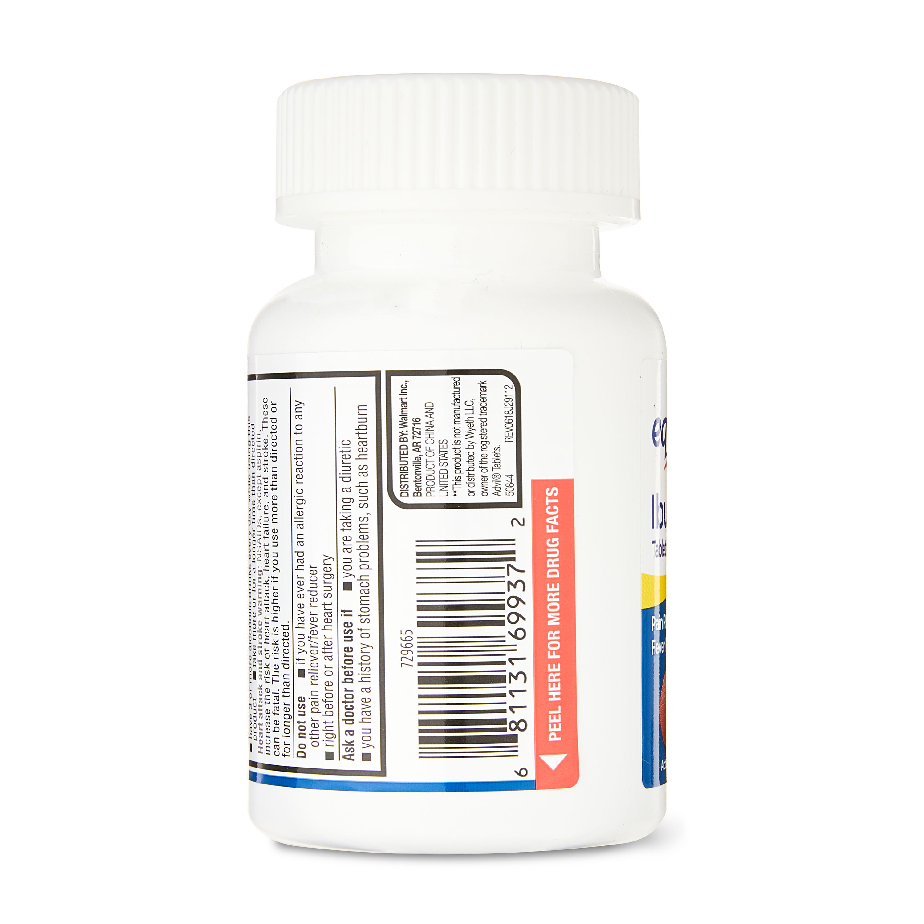 Equate Tabletas de Ibuprofeno, 200 mg, Aliviador del Dolor y Reductor de Fiebre, 100 Unidades, Comparar con Ingrediente Activo de Tabletas Advil 7