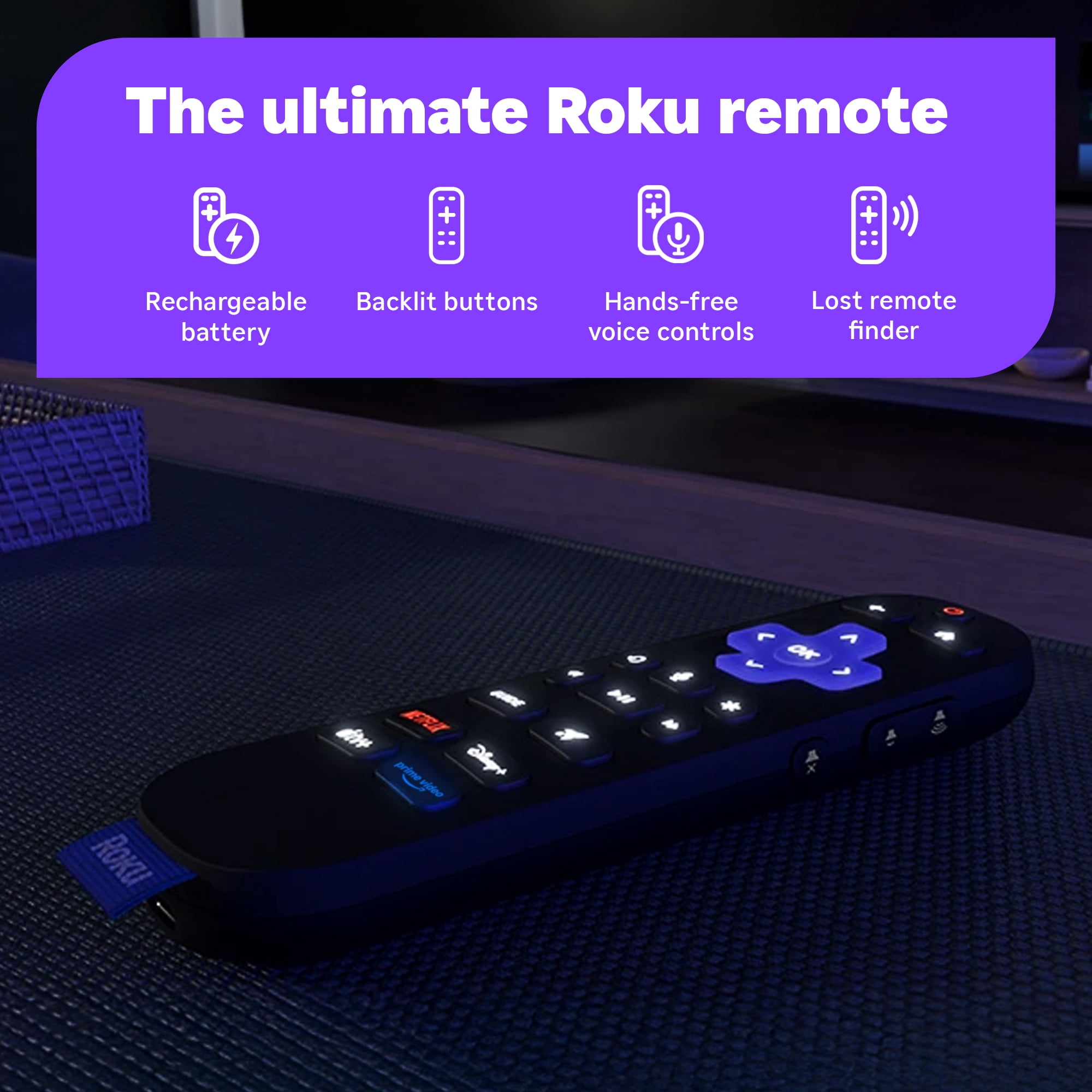 Roku Smart TV – 65- Inch Pro Series, 4K QLED Mini-LED TV – Roku TV with Backlit Voice Remote Pro