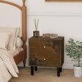 thumbnail image 2 of FOROUTIA Mid-Century Nightstand,2-Drawer Wood End Table for Bedroom,Living Room, Walnut, 2 of 6