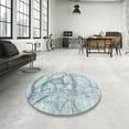 thumbnail image 3 of Ahgly Company Indoor Rectangle Contemporary Powder Blue Abstract Area Rugs, 3' x 5', 3 of 6