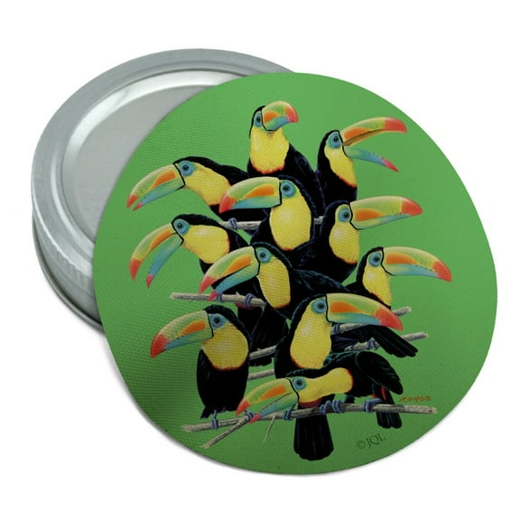 Colorful Toucan Town Rainforest Birds Round Rubber Non-Slip Jar Gripper Lid Opener