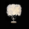 thumbnail image 4 of Lampe de Table à Plumes Blanches Veilleuse de Chevet, 4 of 5