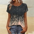 thumbnail image 1 of TaTaai Women's Button Front Printed Top Short Sleeve Round Neck Casual Blouse Fashion Unstructured Print Soft Comfortable T Shirt for Spring Summer Daily Gift, 1 of 8