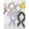 thumbnail image 6 of INSPIRE CHIC Women Striped Skinny Long Scarves, Simple Satin Silky Neck Scarf Neckerchief Ribbon Hair Band Blue 120x6cm, 6 of 6