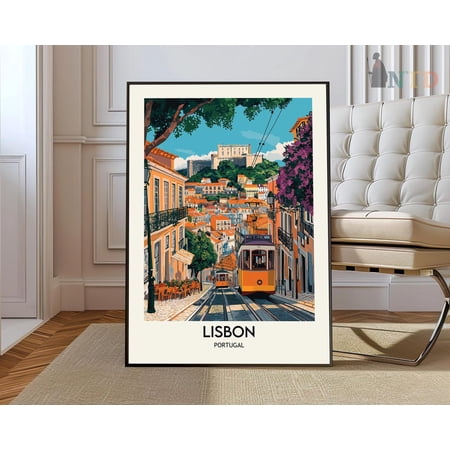 Lisbon Portugal Poster, Unframed Paper Poster 8x10in