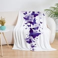 thumbnail image 3 of Butterfly Blanket Beautiful Purple Butterfly Throw Blanket Ultra Soft Flannel Fleece Butterflies Blanket Gifts for Kids Adults 50"X40", 3 of 6