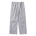 thumbnail image 4 of Zszcpp High Waisted Pants Mens Mountaineering Windproof Rushing Climbing Side Open Zip Loose Straight Trousers Casual Trouser, 4 of 5