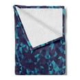 thumbnail image 2 of Navy and Teal Soft Flannel Fleece Throw Blanket, Abstract Triangles with Dots Geometric Arrangement in Blue Shades, Cozy Plush for Indoor and Outdoor Use, 50" x 70", Navy Blue and Teal, by Ambesonne, 2 of 5