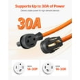 thumbnail image 3 of 4-Prong 50 ft Dryer Extension Cord, NEMA 14-30P to 14-30R, 30 Amp, for Electric Dryers, 3 of 10