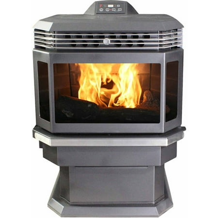 US Stove 2,200 Sq. Ft. Bay Front Pellet Stove with Ash Pan and Remote