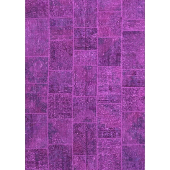 Ahgly Company Indoor Rectangle Patchwork Pink Transitional Area Rugs, 5' x 8'