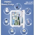 thumbnail image 3 of VNIMTI Mini Skincare Fridge 4 Liter/6 Cans, Portable Cosmetic Fridges with Makeup Mirror, Cooler & Warmer, AC & DC, Small Refrigerator for Bedroom, Car, Office, Outdoor (White - 4L), 3 of 8