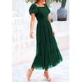 thumbnail image 3 of Vestido PRETTYGARDEN 2025 de Verano Midi con Fruncido y Tul Verde Oscuro Talla L, 3 of 7