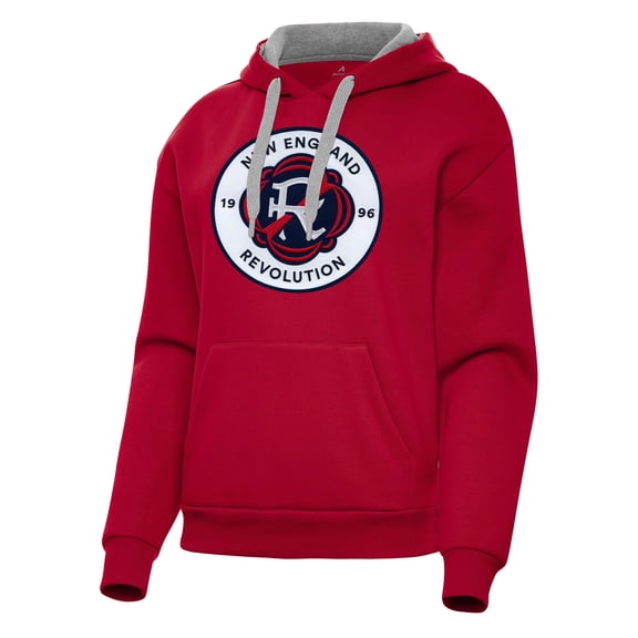 Women's Antigua Red New England Revolution Victory Pullover Hoodie