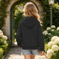 thumbnail image 7 of YUANxueke Girls Zip Up Detachable Sleeves Sweatshirt Fashion Warm Solid Color Hoodie Cozy Jacket with Pockets,Black,8-9 Years, 7 of 7