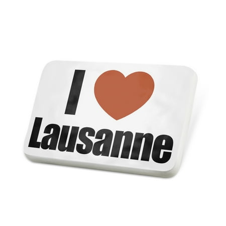 Porcelein Pin I Love Lausanne region: of Vaud, Switzerland Lapel Badge – NEONBLOND