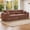 Mahogany Stripe, variant on DRNANLIT White & taupe Woven Chenille Compression Sofa, No Assembly Needed, Compact Couch