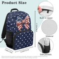 thumbnail image 7 of Yspwyqan Girls Backpack Ages 8-10, USA Flag Star Bow School Backpack 17 Inch with Side Pockets, Double Zipper Large Capacity Bookbag, Fits 15.6 Laptop for Elementary Middle School, 7 of 7