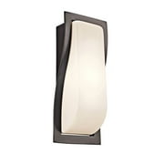 One Light Architectural Bronze Outdoor Wall Light by Kichler 11095AZ in Bronze Finish