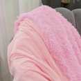 thumbnail image 5 of DONGPAI Decorative Soft Fluffy Faux Fur Throw Blanket, Long Shaggy Cozy Furry Blanket Comfy Flannel Fuzzy Blanket for Bedroom Sofa Couch, 31''x 47'', Pink, 5 of 6