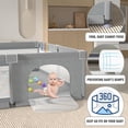 thumbnail image 3 of Parque infantil LUTIKIANG Baby de 200 x 180 cm con puertas y bolas oceánicas, color gris, 3 of 6