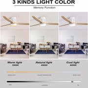 52Flush Mount Ceiling Fan with Light and Remote Modern Ceiling Fan 6-Speed Reversible DC Motor Bedroom Ceiling Fan