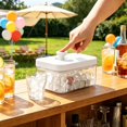 thumbnail image 5 of Large Ice Cube Tray with Lid, Stackable Easy Press Release Silicone Mold, No Touch Sturdy Ice Maker for Water Juice, Home Camping Freezer, 7.68"x3.54"x4.13", D, 5 of 6